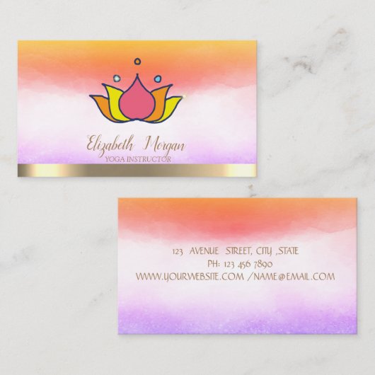 プロフェッショナルヨガインストラクター蓮 名刺 (正面/裏面)