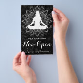 プロフェッショナルヨガ教室曼荼羅白黒  チラシ (ハンドル)