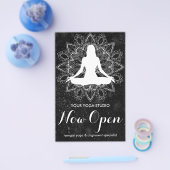 プロフェッショナルヨガ教室曼荼羅白黒  チラシ (シングル)