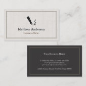 プロフェッショナルライターエディター作家- Beige Linen 名刺 (正面/裏面)