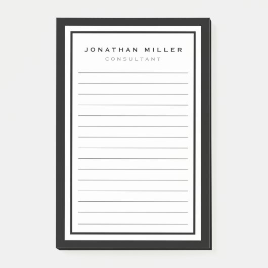 プロフェッショナルラインブラック&ホワイト |名前 ポストイット (正面)