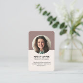 プロフェッショナルラウンドカスタムフォトQRコードプロファイル 名刺 (スタンド正面)