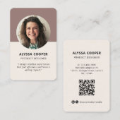 プロフェッショナルラウンドカスタムフォトQRコードプロファイル 名刺 (正面/裏面)