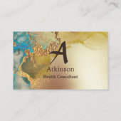 プロフェッショナルラグジュアリーカスタムブルー金ゴールド名刺 名刺 (裏面)