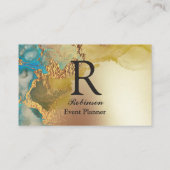 プロフェッショナルラグジュアリーカスタムブルー金ゴールド 名刺 (裏面)