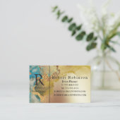 プロフェッショナルラグジュアリーカスタムブルー金ゴールド 名刺 (スタンド正面)