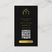 プロフェッショナルラグジュアリーブラック実在金ゴールドエステート写真 名刺 (裏面)