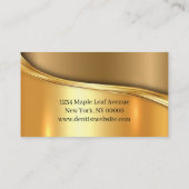 プロフェッショナルラグジュアリー金ゴールド歯医者 名刺 (裏面)