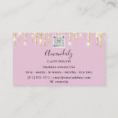 プロフェッショナルラグジュアリー金ゴールド王室のマーブルピンク薄紫 名刺 (裏面)