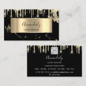 プロフェッショナルラグジュアリー金ゴールド王室のマーブルブラックドリップ 名刺 (正面/裏面)