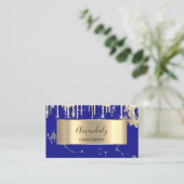 プロフェッショナルラグジュアリー金ゴールド王室のマーブルブルードリップ 名刺 (スタンド正面)