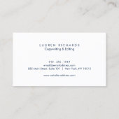 プロフェッショナルラックスフェイクシルバーとネイビーブルー 名刺 (裏面)