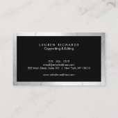 プロフェッショナルラックスフェイクシルバーアンドブラック 名刺 (裏面)