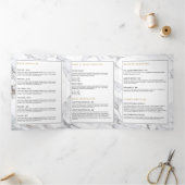 プロフェッショナルラックスミニマリストホワイトマーブルパンフレット 三つ折りカード (内部)