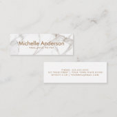 プロフェッショナルラックスミニマリストホワイトマーブル スキニー名刺 (正面/裏面)