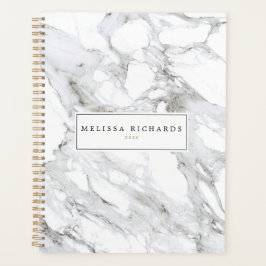 プロフェッショナルラックスミニマリストホワイトマーブル プランナー手帳