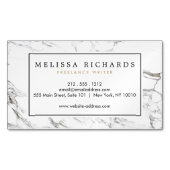 プロフェッショナルラックスミニマリストホワイトマーブル マグネット名刺 (正面)
