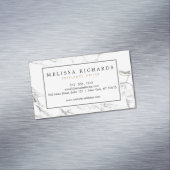 プロフェッショナルラックスミニマリストホワイトマーブル マグネット名刺 (インサイチュ)