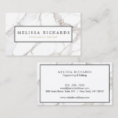 プロフェッショナルラックスミニマリストホワイトマーブル 名刺 (正面/裏面)