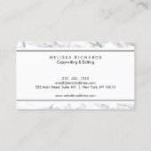 プロフェッショナルラックスミニマリストホワイトマーブル 名刺 (裏面)