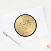 プロフェッショナルラックス ブラック & フェイクゴールド ラウンドシール (封筒)