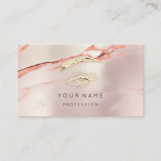 プロフェッショナルラッシュブローメイクアップマーブルバラQRCode 名刺 (正面)