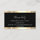 プロフェッショナルラッシュメイクアップアーティストブラックピンクドリップ 名刺 (裏面)