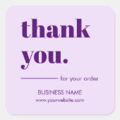 プロフェッショナルラベンダービジネスカスタマーありがとう スクエアシール (正面)