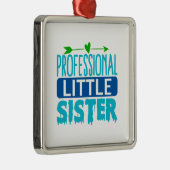 プロフェッショナルリトルシスターブルー絵を描ドリップ メタルオーナメント (右)