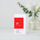 プロフェッショナルリネンのミニマルな赤い平野 名刺 (スタンド正面)