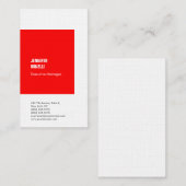 プロフェッショナルリネンのミニマルな赤い平野 名刺 (正面/裏面)