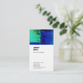 プロフェッショナルリネンのミニマルな青い白の平野 名刺 (スタンド正面)