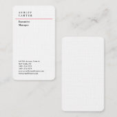 プロフェッショナルリネンエレガントプレーンモダン 名刺 (正面/裏面)