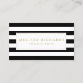 プロフェッショナルルクスブラックアンドホワイトストライプの 名刺 (正面)