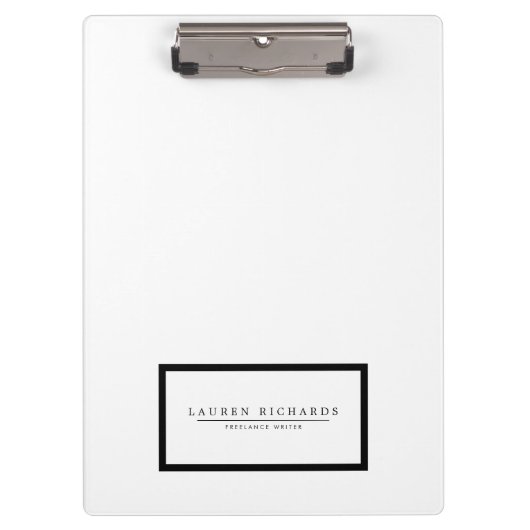 プロフェッショナルルクスブラックアンドホワイトパーソナライズされた クリップボード (正面)