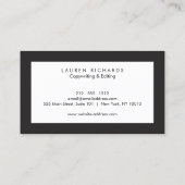 プロフェッショナルルクスブラックアンドホワイトビジネスカード 名刺 (裏面)