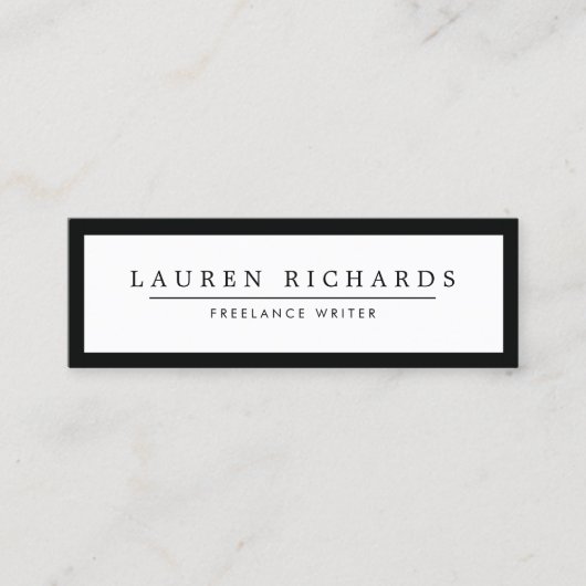 プロフェッショナルルクスブラックアンドホワイトミニ スキニー名刺 (正面)