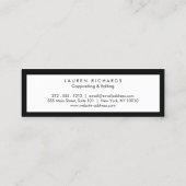 プロフェッショナルルクスブラックアンドホワイトミニ スキニー名刺 (裏面)