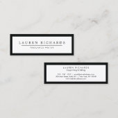 プロフェッショナルルクスブラックアンドホワイトミニ スキニー名刺 (正面/裏面)