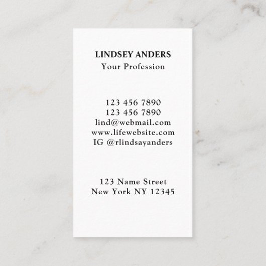 プロフェッショナルレインボーカラーツリービジネスカード 名刺 (裏面)