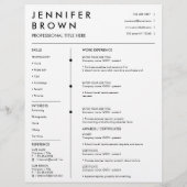 プロフェッショナルレジュームテンプレートモダンcv (裏面)
