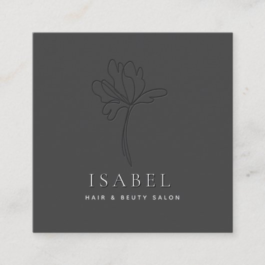 プロフェッショナルレタープレス抽象芸術フローラQrコード スクエア名刺 (正面)