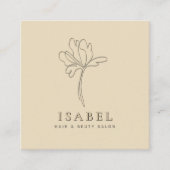 プロフェッショナルレタープレス抽象芸術フローラQrコード スクエア名刺 (正面)