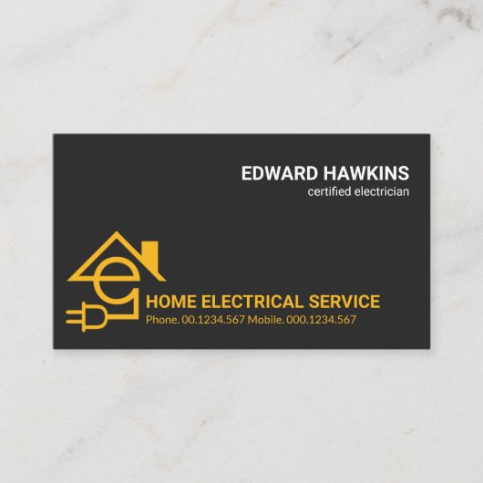 プロフェッショナルレターE電気技師ホームパワープラグ 名刺 (正面)