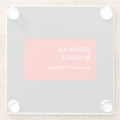 プロフェッショナルレッドグレーモダンミニマリスト ガラスコースター (裏面)