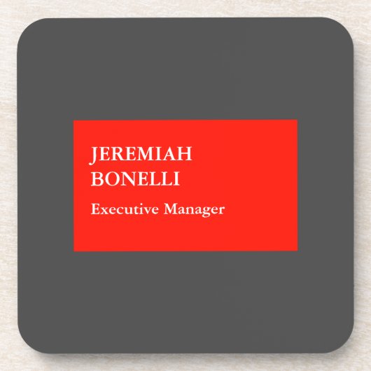 プロフェッショナルレッドグレーモダンミニマリスト コースター (正面)