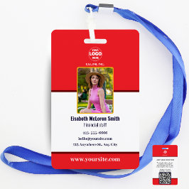 プロフェッショナルレッドセキュリティバッジ：写真&会社 バッジ