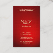 プロフェッショナルレッドダマスク金ゴールド文字モダンテンプレート 名刺 (裏面)