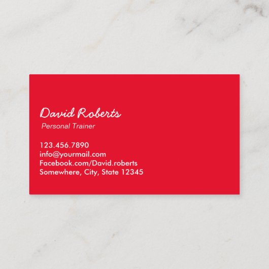 プロフェッショナルレッドフィットネスワードパーソナルトレーナー 名刺 (裏面)