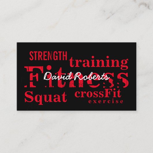 プロフェッショナルレッドフィットネスワードパーソナルトレーナー 名刺 (正面)